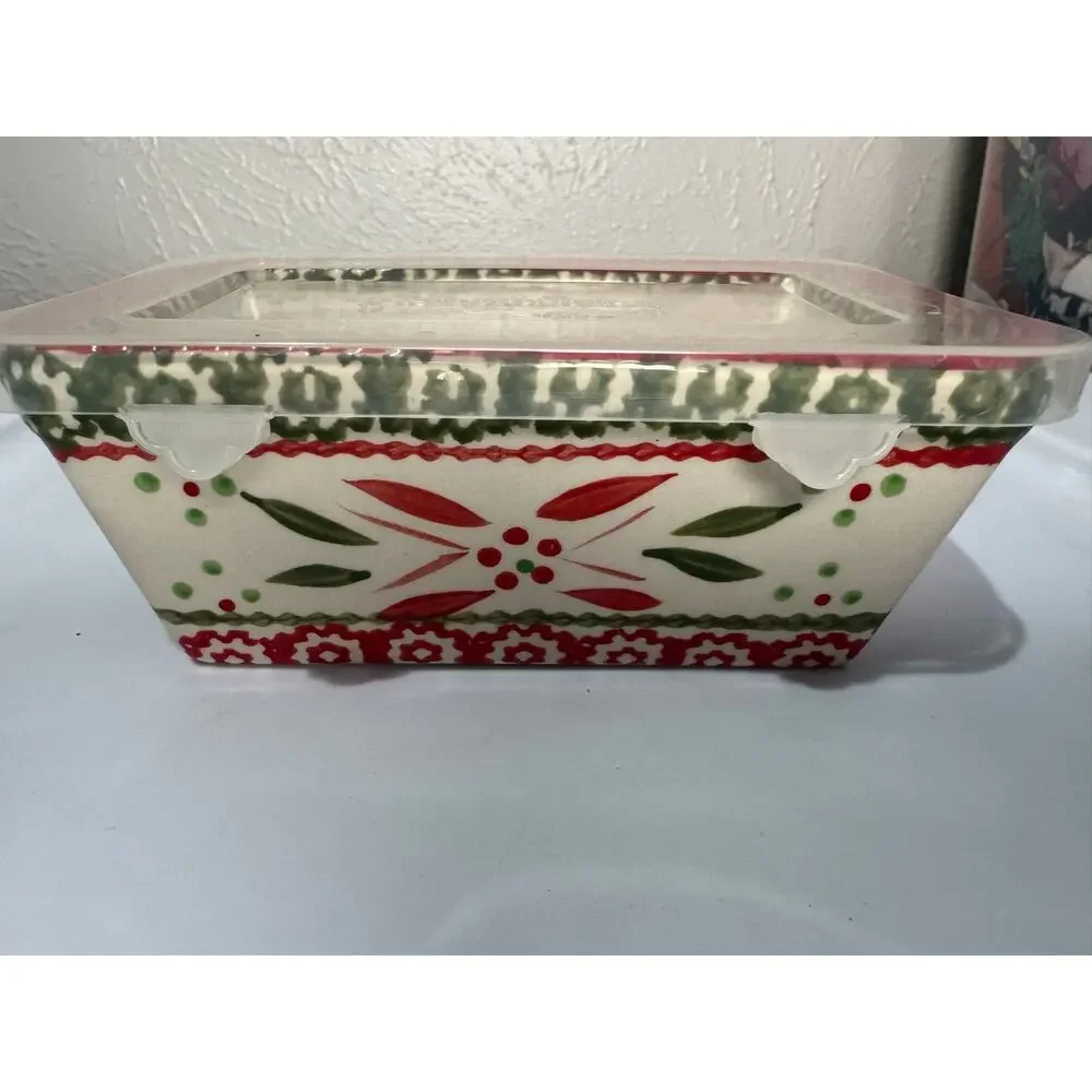 Temptations Old World Festive 12 oz Mini Loaf Dish w/ Lid